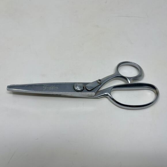 Vintage Griffon Pinking Shears Model "A" 8 Inch + Original Box Chome Plated .01 - Picture 2 of 10